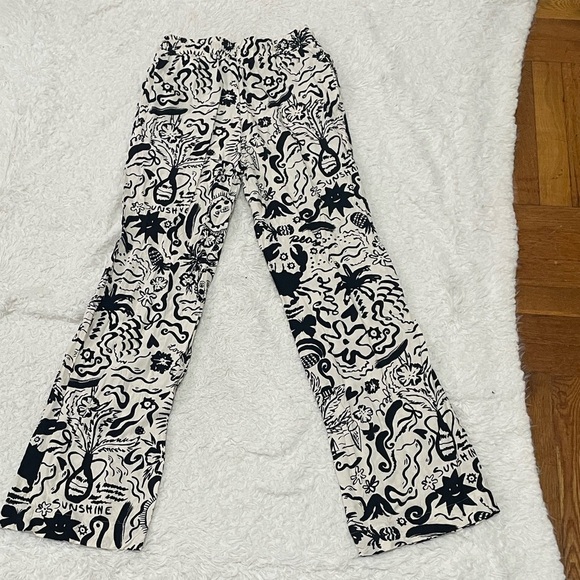 Monkl Cream and Black Abstract Pants - Picture 12 of 12